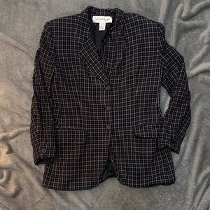 Jones New York Navy Checkered Blazer 90s y2k
Navy blue
